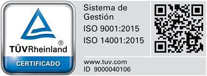 TÜV Rheinland, sistema de gestión certificado ISO 9001:2015 e ISO 14001:2015